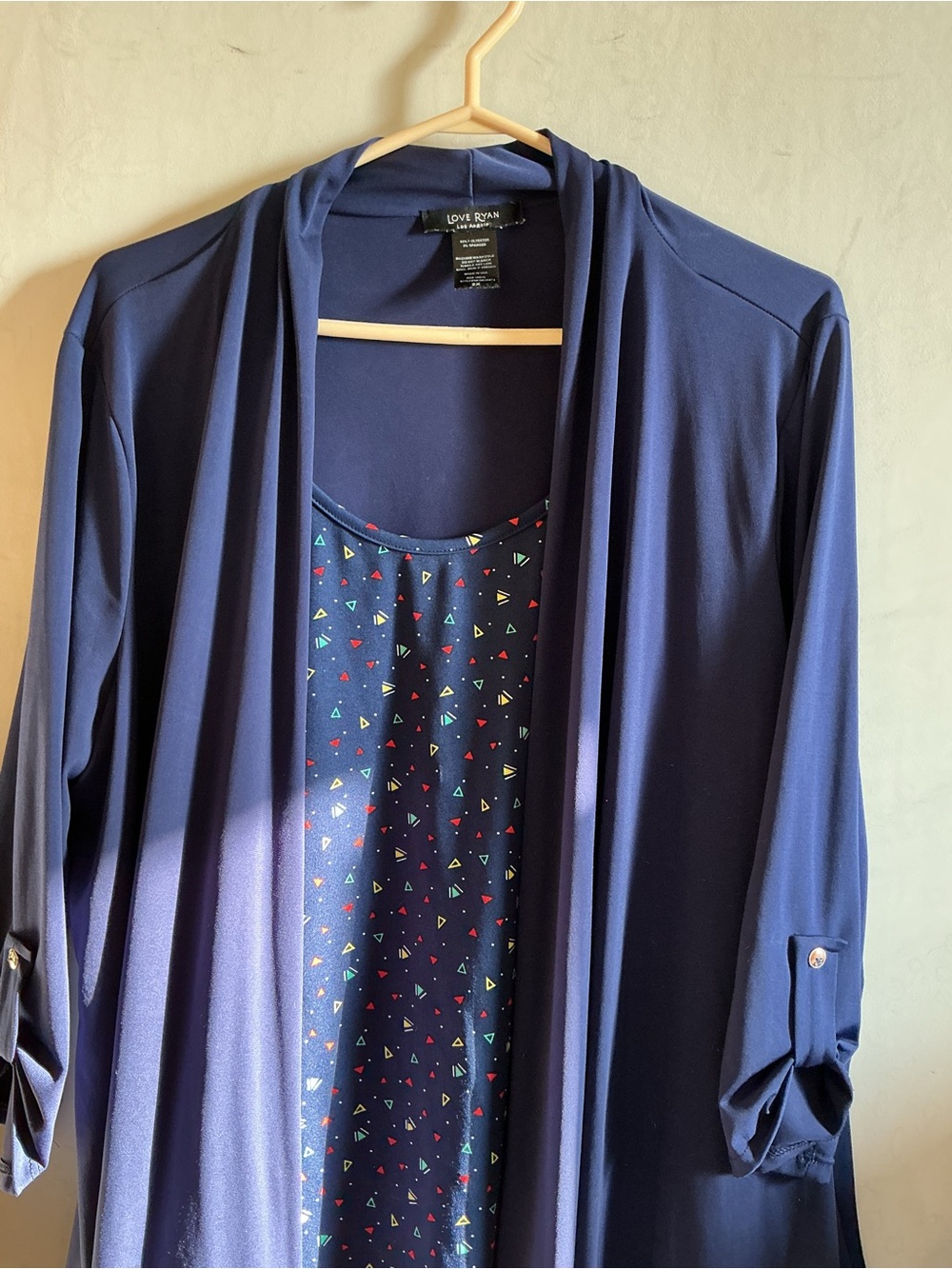 Navy Open-Front Blazer Cardigan